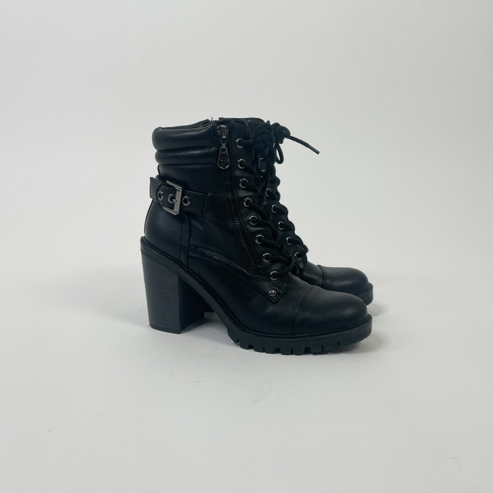 G&G GUESS BLACK ROCKER ANKLE BOOTS